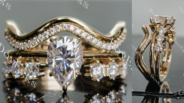 art deco moissanite engagement ring