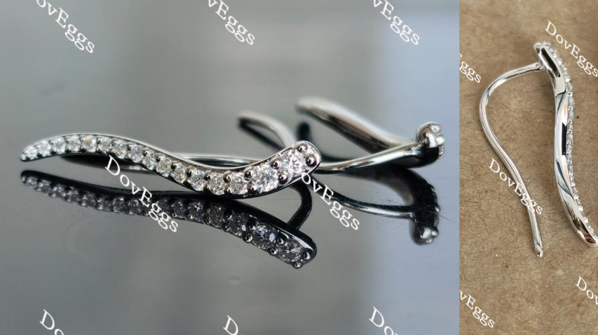 Doveggs moissanite/lab grown diamond dangle earrings for women