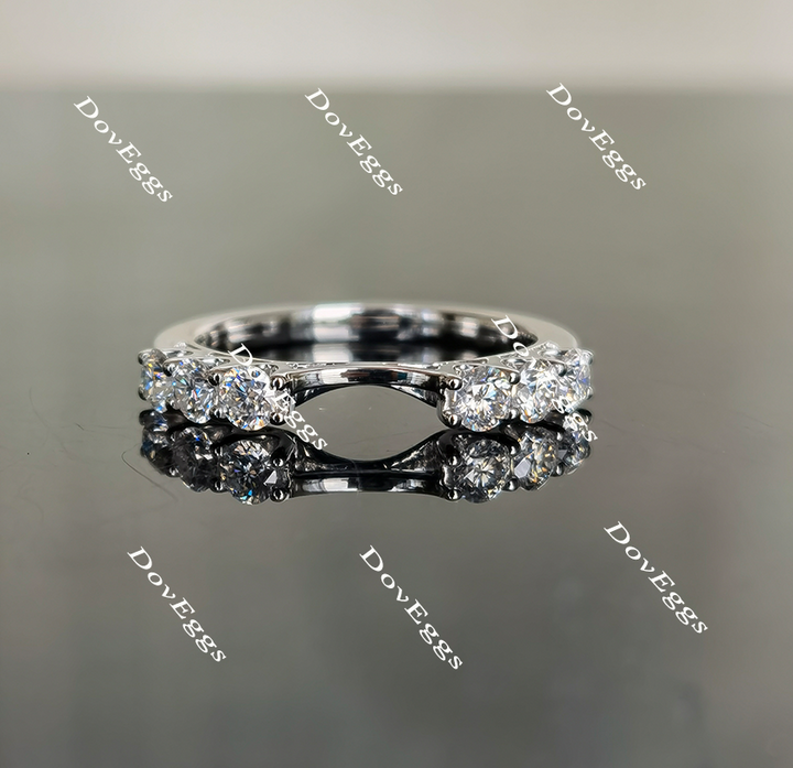 Doveggs round moissanite/lab grown diamond wedding band-1.7mm band width