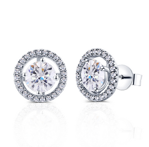 doveggs moissanite 2 carat round gh color moissanite sterling silver stud earrings