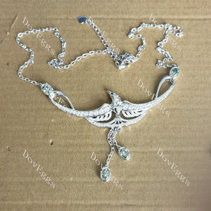 Doveggs bird bezel moissanite pendant necklace (with 17''+1.5'' length chain)