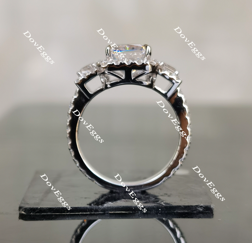 Doveggs radiant halo moissanite engagement ring(engagement ring only)