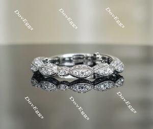 Doveggs anniversary Art deco moissanite/lab grown diamond wedding band-3.3mm band width