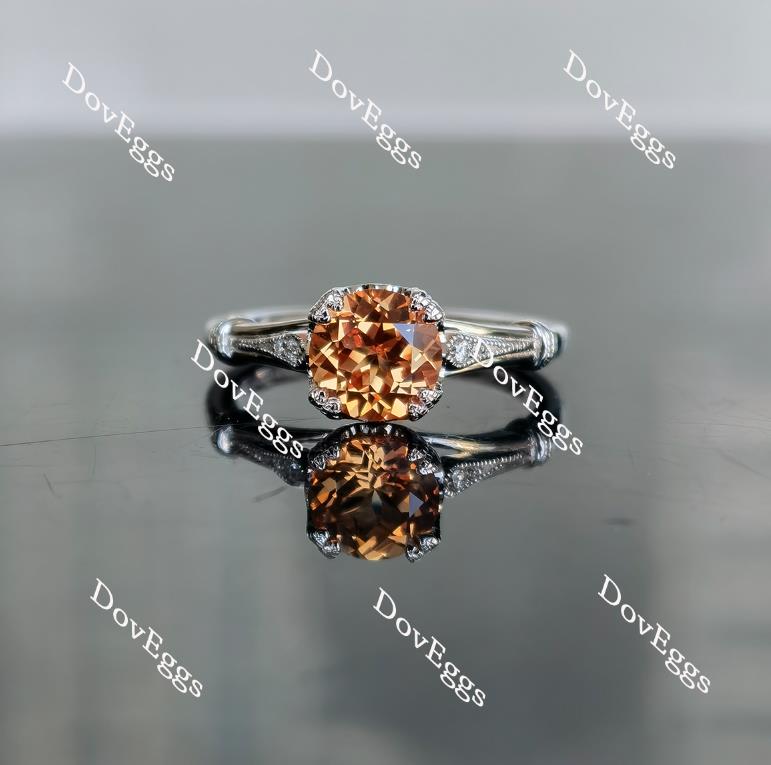 Doveggs round vintage colored gem engagement ring