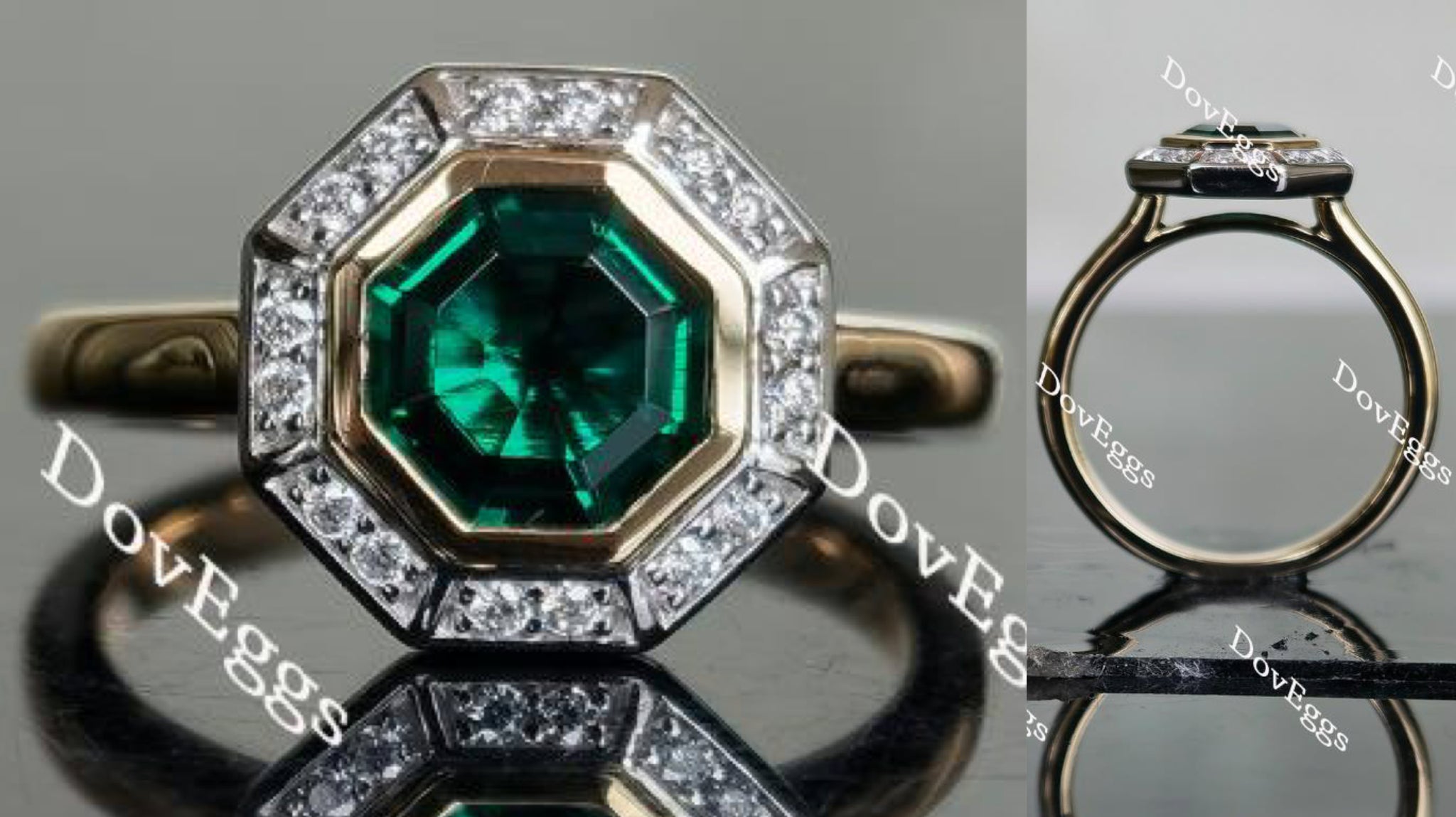 halo zambia emerald engagement ring