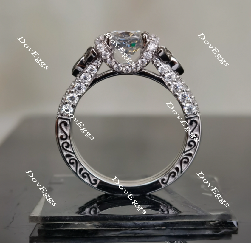 Anam Charaid art deco cushion moissanite engagement ring