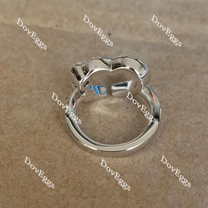 In Mayte honor: you are value round moissanite/lab grown diamond & colorded gem band-2.3mm band width
