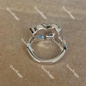 In Mayte honor: you are value round moissanite & colorded gem band-2.3mm band width