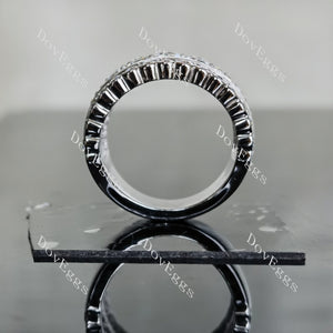 Doveggs round channel set moissanite/lab grown diamond wedding band-6.5mm band width