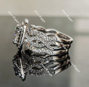 Doveggs round half eternity moissanite/lab grown diamond wedding band(one piece of wedding band only)-1.8mm band width
