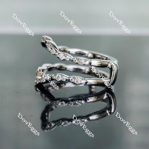 Doveggs round half eternity pave curved moissanite/lab grown diamond enhancer-6.8mm band width