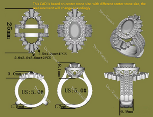 Arizona art deco moissanite/lab grown diamond enhancer (enhancer only)-6.9mm band width