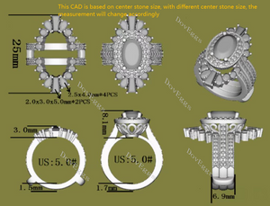 Arizona art deco moissanite enhancer (enhancer only)-6.9mm band width