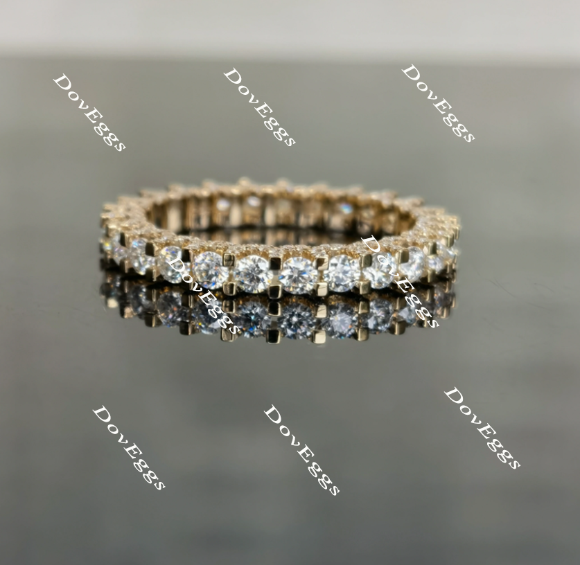 doveggs round full eternity moissanite ring/lab grown diamond wedding band