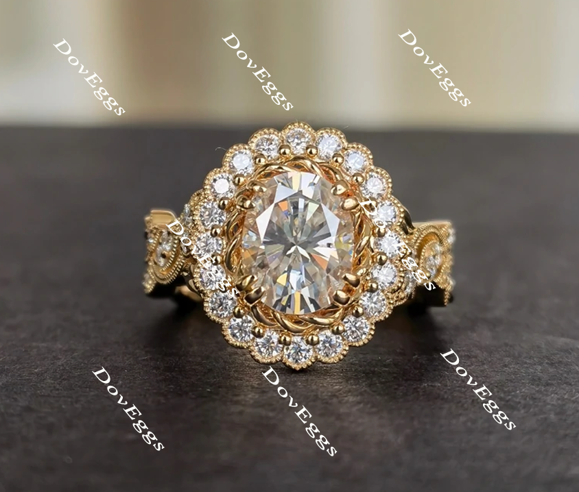 halo moissanite engagement ring