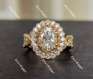 halo moissanite engagement ring