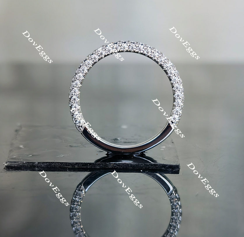 doveggs paved radiant moissanite bridal set (2 rings)
