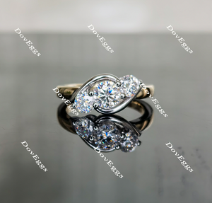 three stone moissanite engagement ring