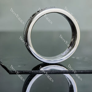 Doveggs round pave moissanite&colored gem wedding band-6mm band width