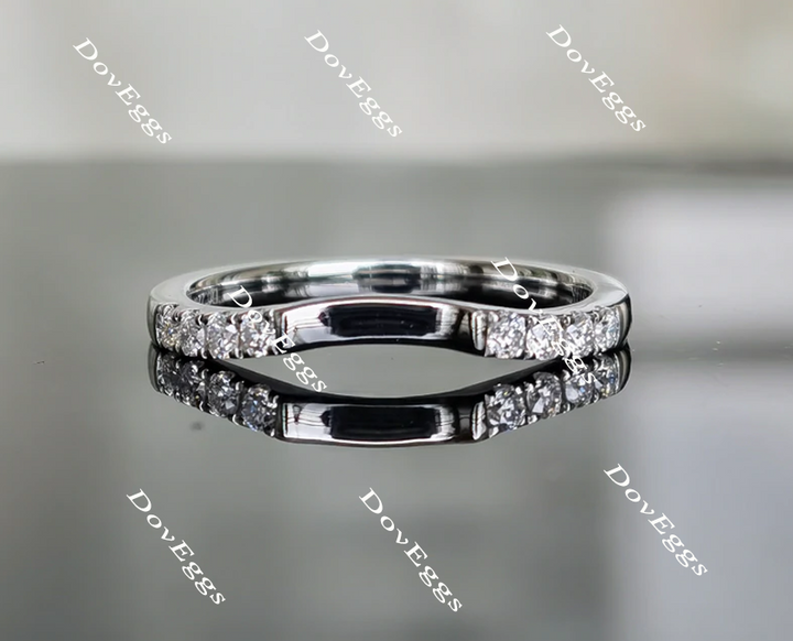 doveggs Half eternity pave moissanite/lab grown diamond wedding band-1.9mm band width - DovEggs-Seattle