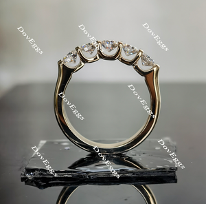 Doveggs Five stone moissanite /lab grown diamond wedding band/moissanite ring-4mm band width