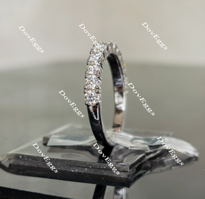 Doveggs round half eternity pave moissanite/lab grown diamond wedding band (wedding band only)-2.0mm band width