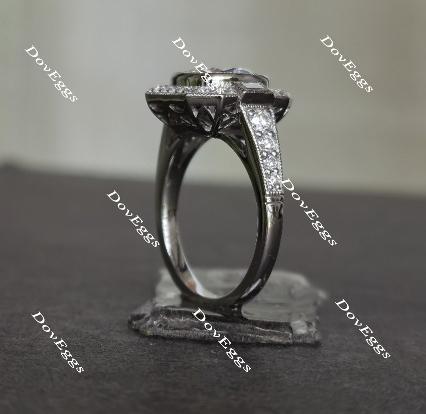 Doveggs halo moissanite engagement ring