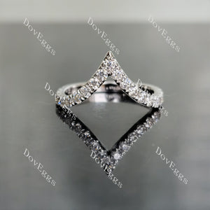 Doveggs round curved pave moissanite/lab grown diamond wedding band-2.2mm band width