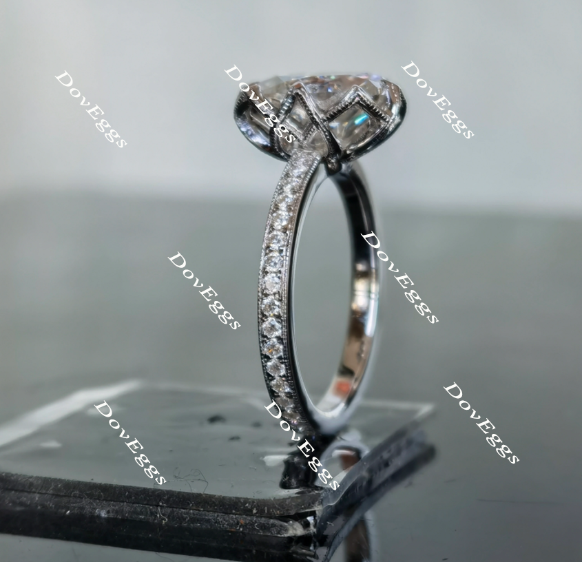 Doveggs oval full eternity paved moissanite engagement ring