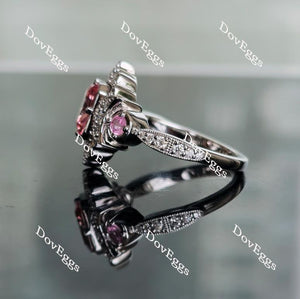 Doveggs radiant pink sapphire colored gem moon star ring