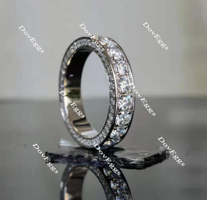 Doveggs full eternity channel set moissanite/lab grown diamond wedding band-4.1mm band width
