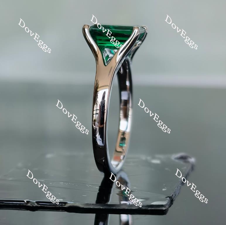 The Carolyn solitaire emerald shape colored gem/colored moissanite engagement ring