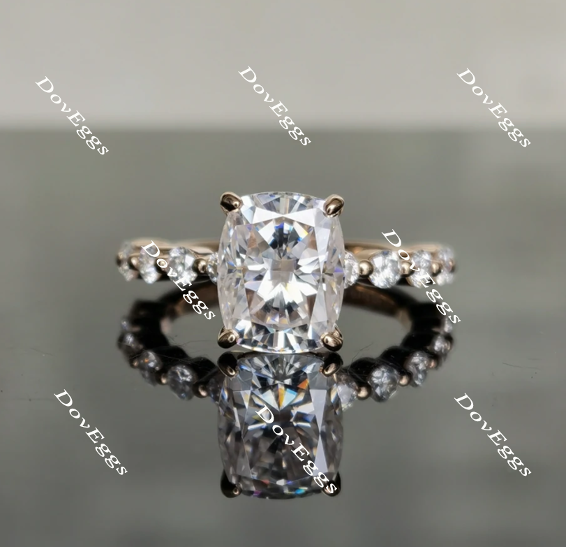 cushion moissanite engagement ring