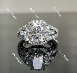 art deco moissanite engagement ring