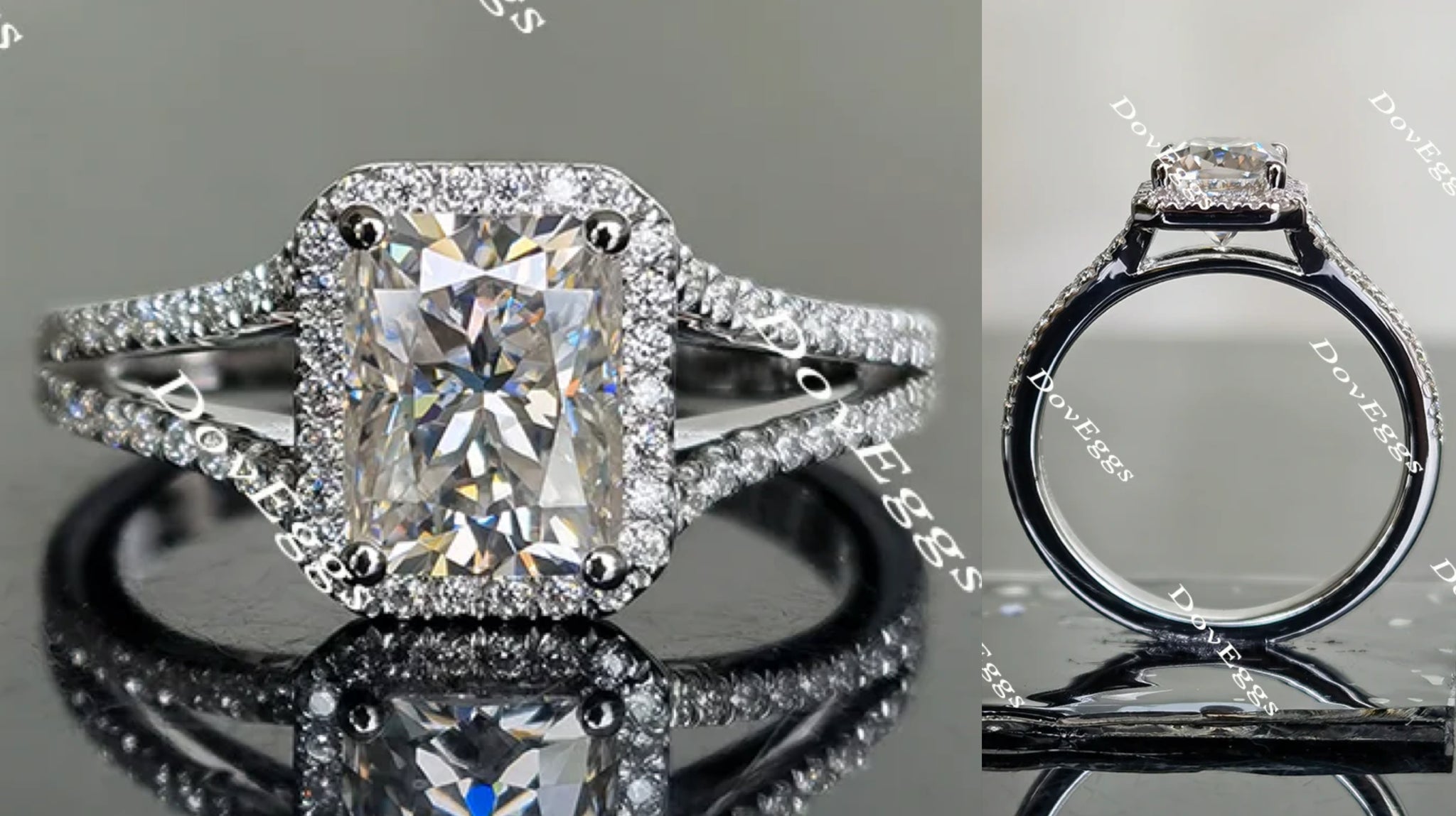 pave moissanite engagement ring