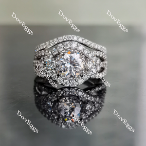 Doveggs round pave curved moissanite/lab grown diamond wedding band (wedding band only)-1.35mm band width
