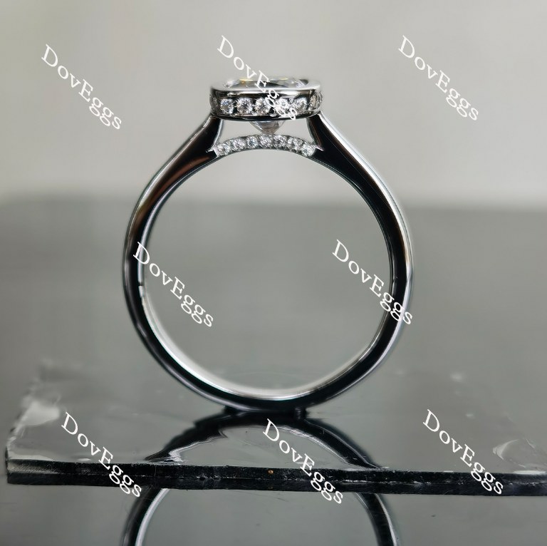 Doveggs bezel cushion setting moissanite engagement ring