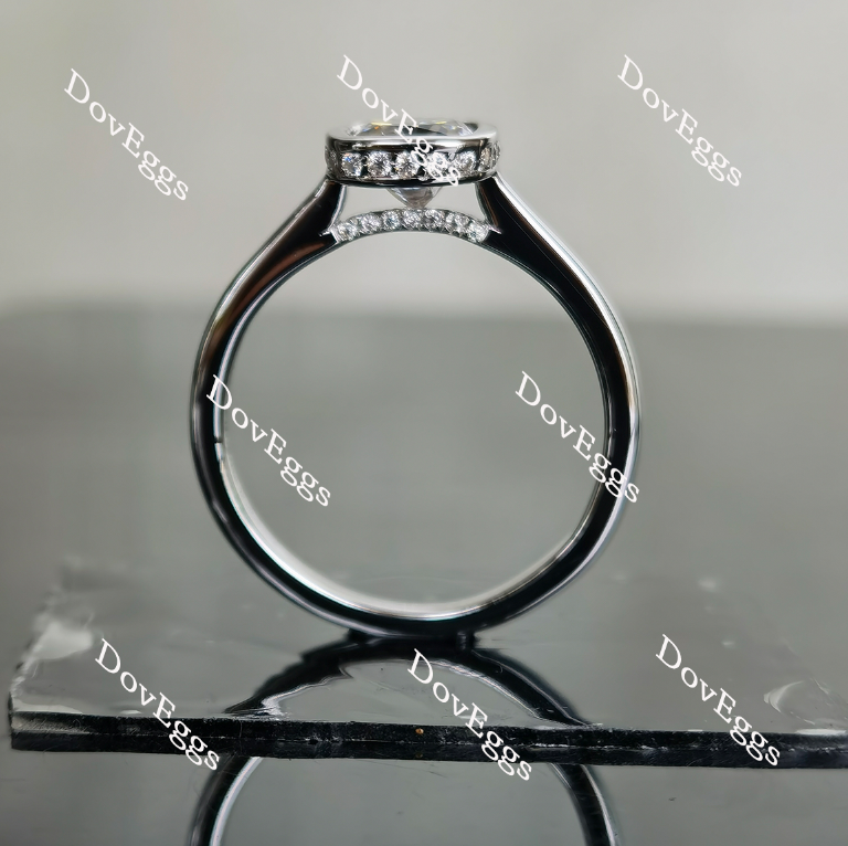 Doveggs bezel setting moissanite engagement ring