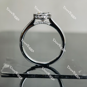 Doveggs bezel cushion setting moissanite engagement ring