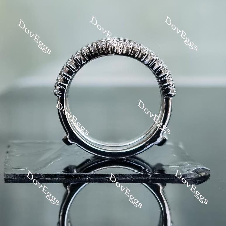Doveggs half eternity pave round curved moissanite/lab grown diamond enhancer-7.6mm band width