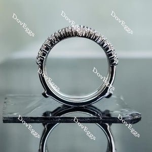 Doveggs half eternity pave round curved moissanite/lab grown diamond enhancer-7.6mm band width