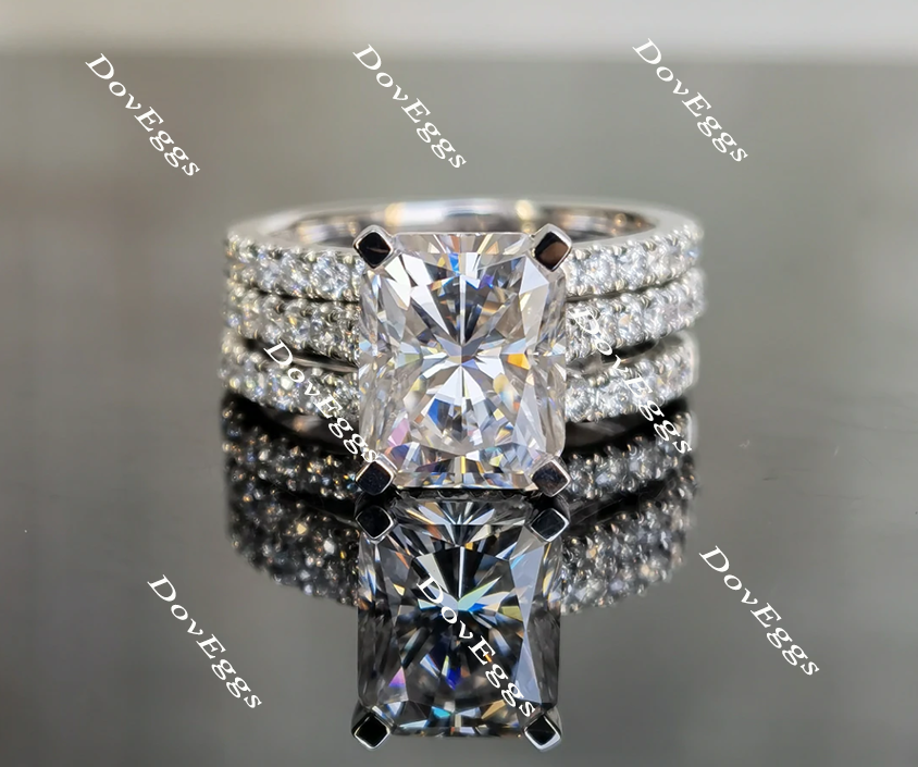 half eternity paved moissanite ring