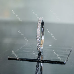 Doveggs round full eternity pave moissanite/lab grown diamond wedding band-1.6mm band width