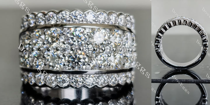 Doveggs round channel set moissanite/lab grown diamond wedding band-6.5mm band width - DovEggs-Seattle