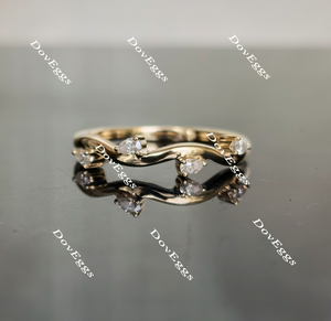 Doveggs leaves shape moissanite wedding band for women-1.8mm band width