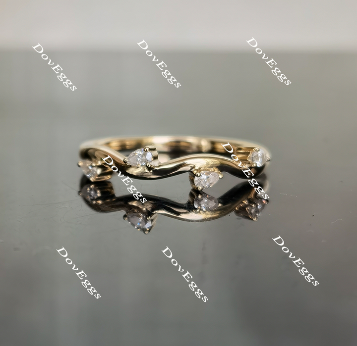 Doveggs leaves shape moissanite/lab grown diamond wedding band for women-1.8mm band width - DovEggs-Seattle