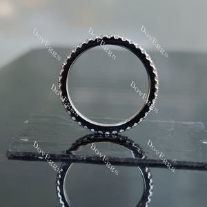 Doveggs round full eternity pave moissanite/lab grown diamond wedding band-1.6mm band width