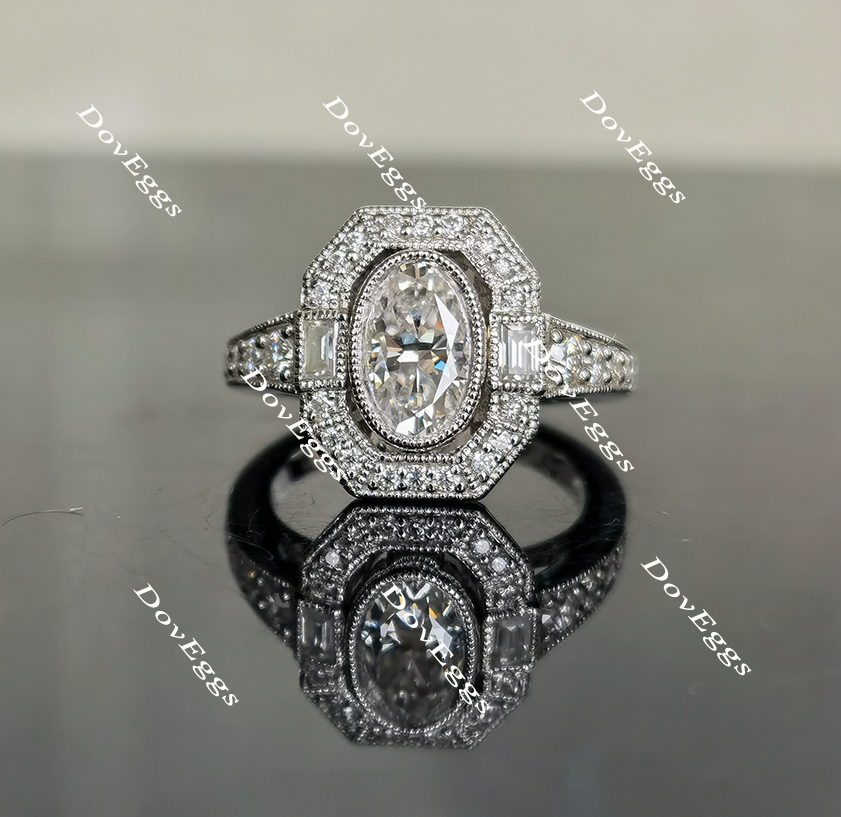 Doveggs halo moissanite engagement ring