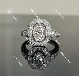 Doveggs halo moissanite engagement ring