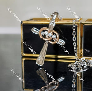 Doveggs the cross moissanite/lab grown diamond pendant necklace (pendant only)